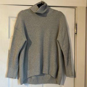Grey oversized J crew turtleneck sweater in size M